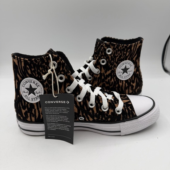 Converse Shoes - Converse Chuck Taylor All Star HI Top Shoes Womens Sz 6 Leopard Sneakers A17948F